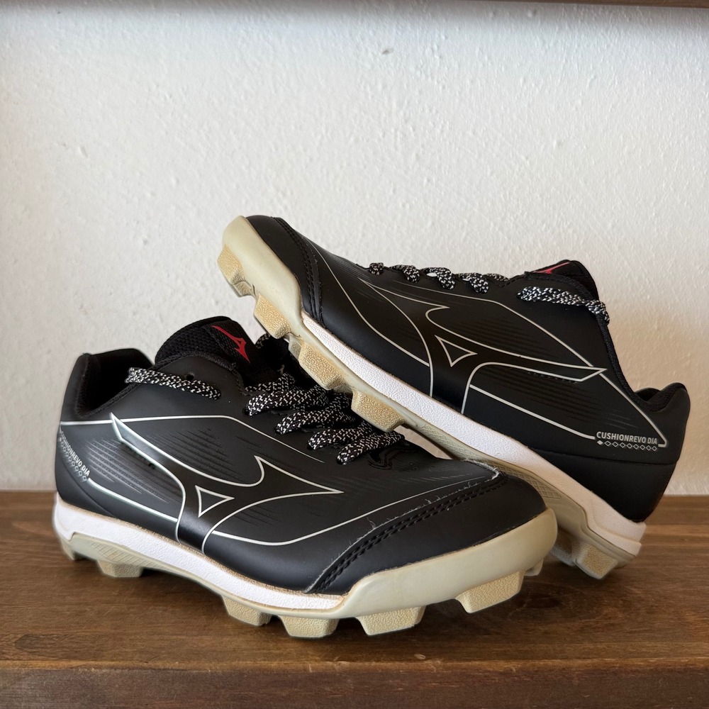 Mizuno CushionRevo DIA Baseball Cleats Youth Size 3 Black White 320709